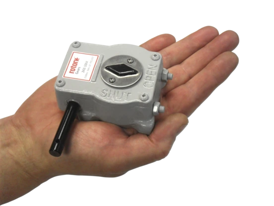 242 Gearbox - Manual Part Turn Gearbox held in hand photo