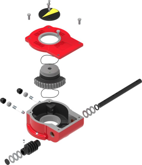 ABPR Gearbox - Manual Part Turn Gearbox Exploded View