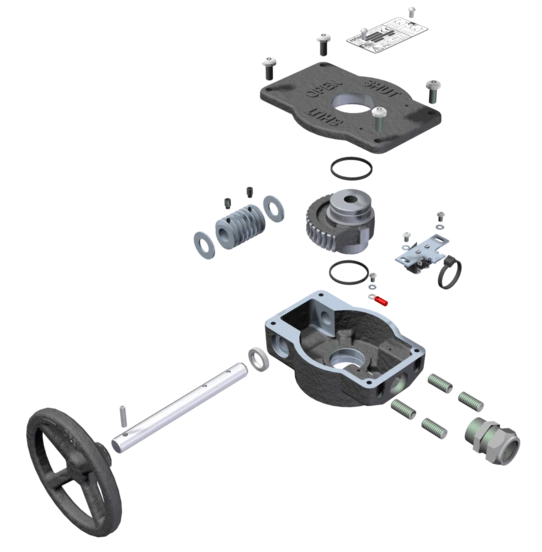 FB Gearbox - Manual Part Turn Gearbox for fire protection Exploded View