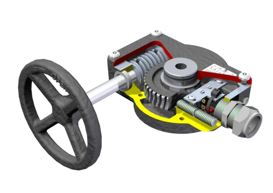 FB Gearbox - Manual Part Turn Gearbox for fire protection Cutaway