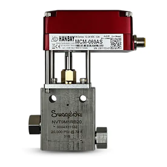 Hanbay Actuator Swagelok Needle Valve MCM NVT9M1RB20 