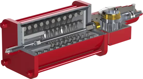 RH Range - Rack and pinion actuators - cutaway