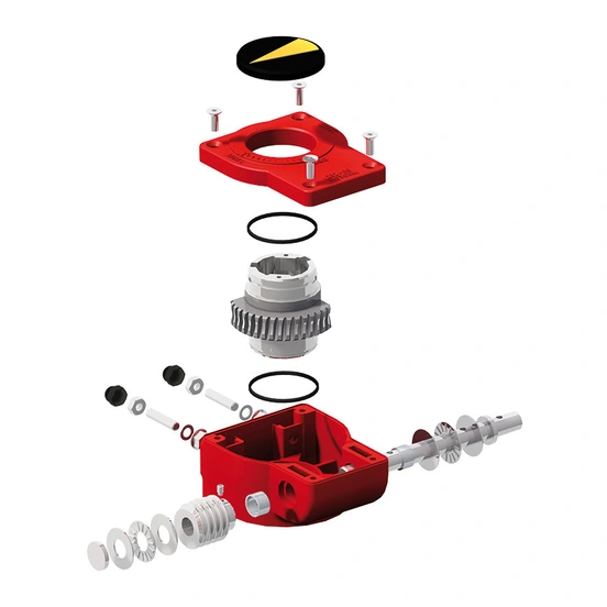 232 Gearbox - Manual Part Turn Gearbox Exploded View