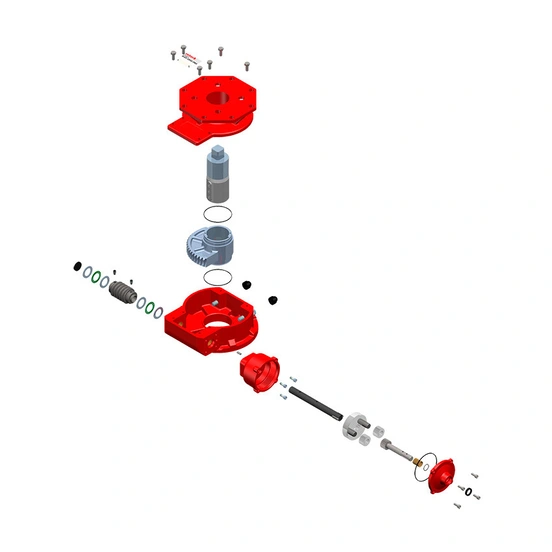 ILGS1950PR4 - single acting manual override part-turn gearbox - exploded view