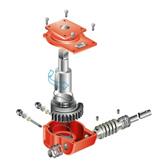 ILG-S880N - single acting manual override part-turn gearbox - exploded view 