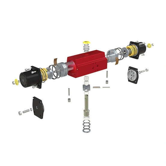 RC200 Range - Compact scotch yoke actuators - RC220-Spring Return exploded render