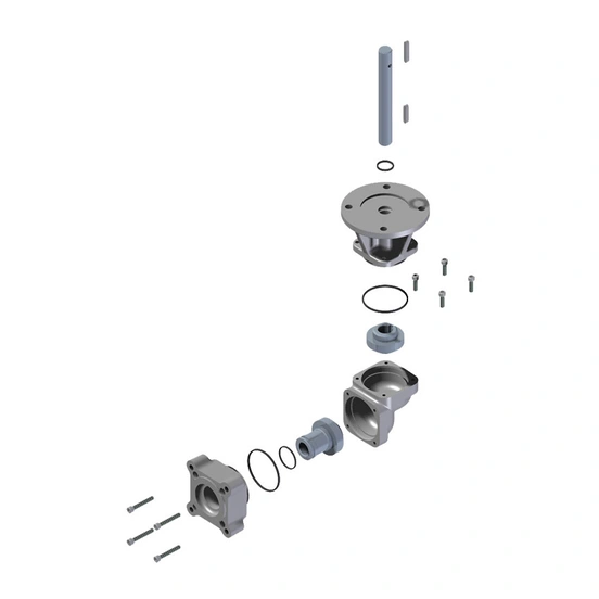W100 Gearbox - Shaft Direction Changing - exploded view